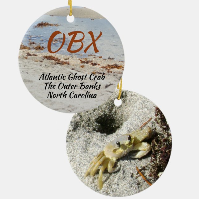 Ghost Crab OBX North Carolina Photographic Ceramic Tree Decoration (Creator Uploaded)