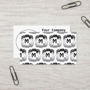Ghost Crab Silhouette Casting a Shadow Monogram Business Card