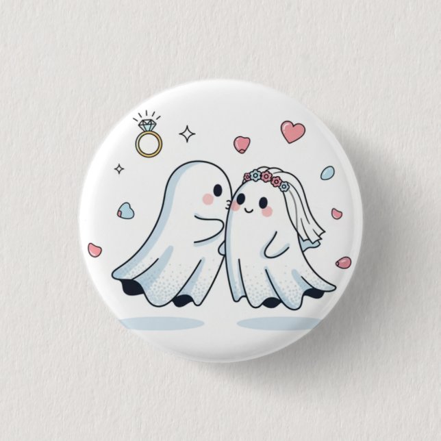 Ghost Cute Love Patch — Romantic Pin Button 2026 (Front)