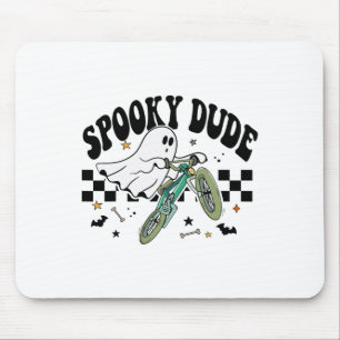 Ghost Cycling Bicycle Bike Retro Halloween Party C Mouse Pad