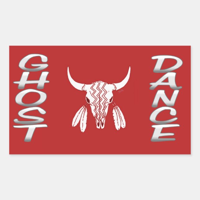 Ghost Dance rectangular sticker (Front)