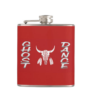 Ghost Dance red wrapped flask