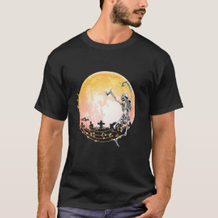 Ghost Dancing Witch Skeletal in a Graveyard T-Shirt