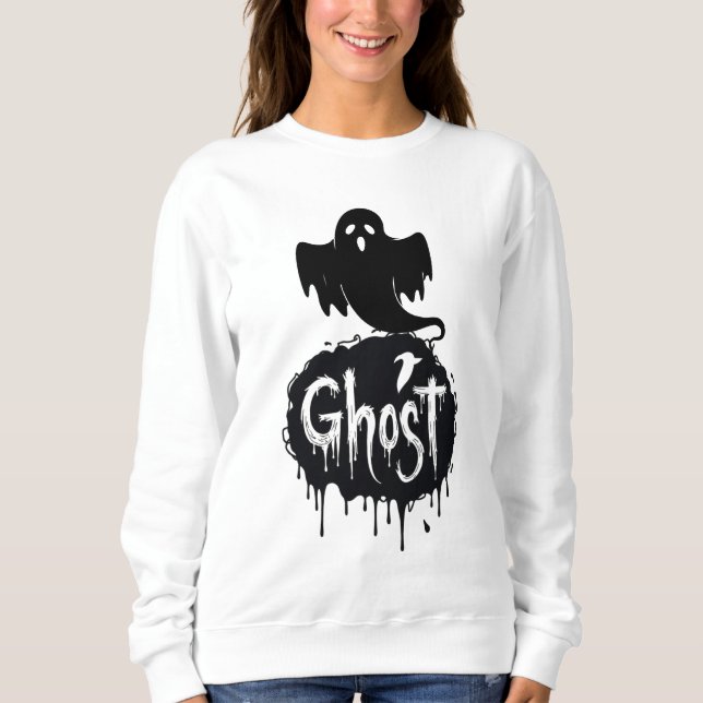 Ghost – Dark Horror Dripping Text Art Sweatshirt (Front)