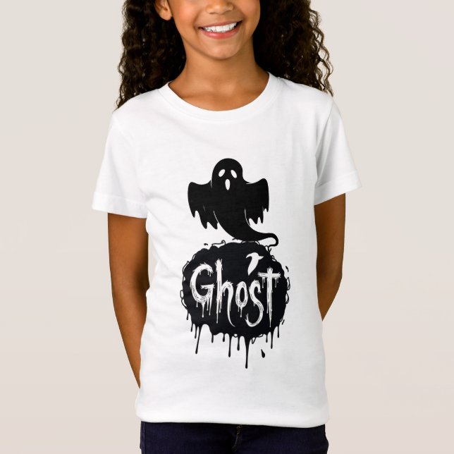 Ghost – Dark Horror Dripping Text Art T-Shirt (Front)