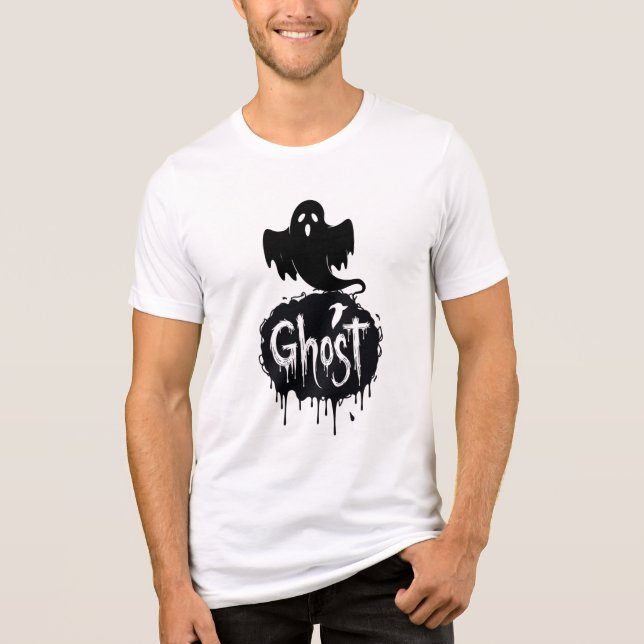 Ghost – Dark Horror Dripping Text Art Tri-Blend Shirt (Front)