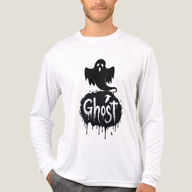Ghost – Dark Horror Dripping Text Art Tri-Blend Shirt (Front)