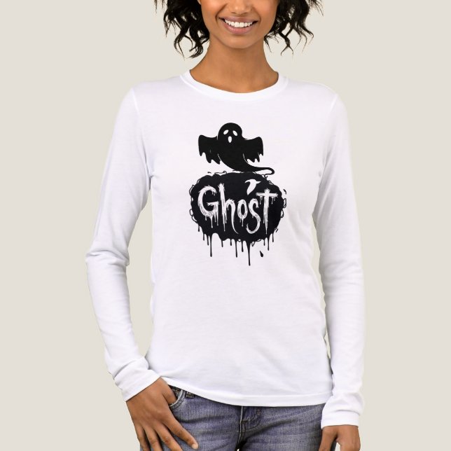 Ghost – Dark Horror Dripping Text Art Tri-Blend Shirt (Front)