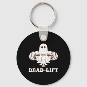 Ghost Dead Lift Groovy Fitness Spooky Funny Hallow Key Ring