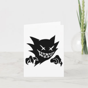 Ghost Demon Sketchy Blackwork Tattoo Flash  Card