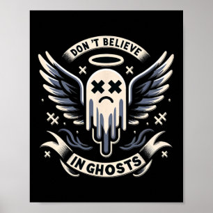 Ghost Design Cute Ghost Halloween Spooky Season Poster