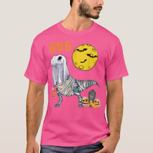 Ghost Dinosaur Mummy Funny Boo Halloween Boys Kids T-Shirt