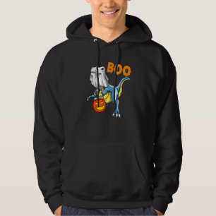 Ghost Dinosaur rex Boo Halloween Men Pumpkin Hoodie