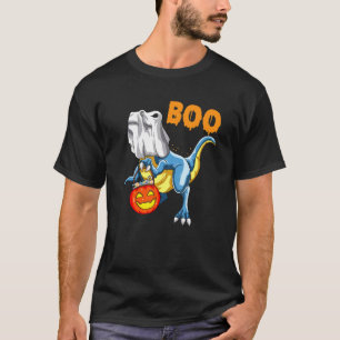 Ghost Dinosaur rex Boo Halloween Men Pumpkin T-Shirt