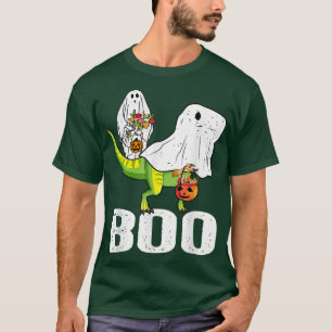 Ghost Dinosaur T re Boo Halloween Boys Men Pumpkin T-Shirt