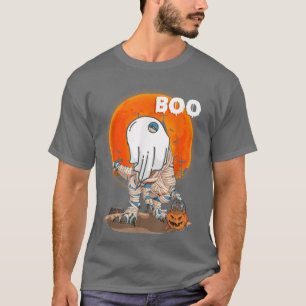 Ghost Dinosaur T Re Funny Boo Halloween Men Pumpki T-Shirt