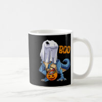 Ghost Dinosaur T Rex Funny Boo Halloween Boys Men 