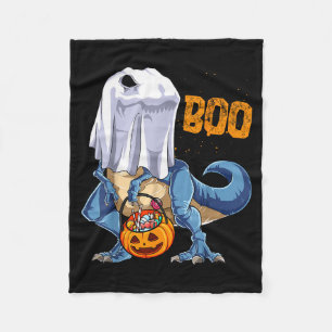Ghost Dinosaur T Rex Funny Boo Halloween Boys Men  Fleece Blanket