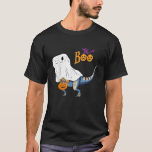 Ghost Dinosaur T rex Funny Boo Halloween Boys Men T-Shirt
