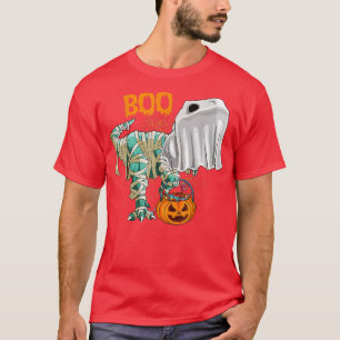 Ghost Dinosaur T rex Funny Boo Halloween Boys Men T-Shirt