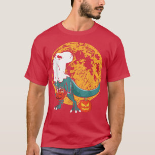 Ghost Dinosaur TRe Funny Boo Halloween Boy Men Pum T-Shirt