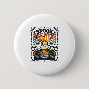 Ghost DJ Spooky Beats Vintage Engraving Halloween 6 Cm Round Badge