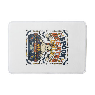 Ghost DJ Spooky Beats Vintage Engraving Halloween  Bath Mat