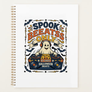 Ghost DJ Spooky Beats Vintage Engraving Halloween Planner