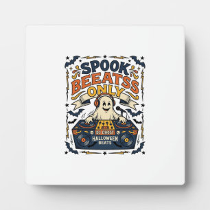 Ghost DJ Spooky Beats Vintage Engraving Halloween Plaque