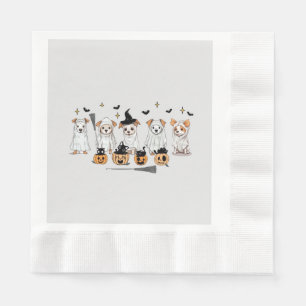 Ghost Dog Black Cat Pumpkin Halloween paper Napkin