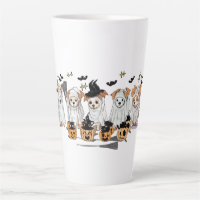 Ghost Dog Black Cat Pumpkin HalloweenLatte Mug