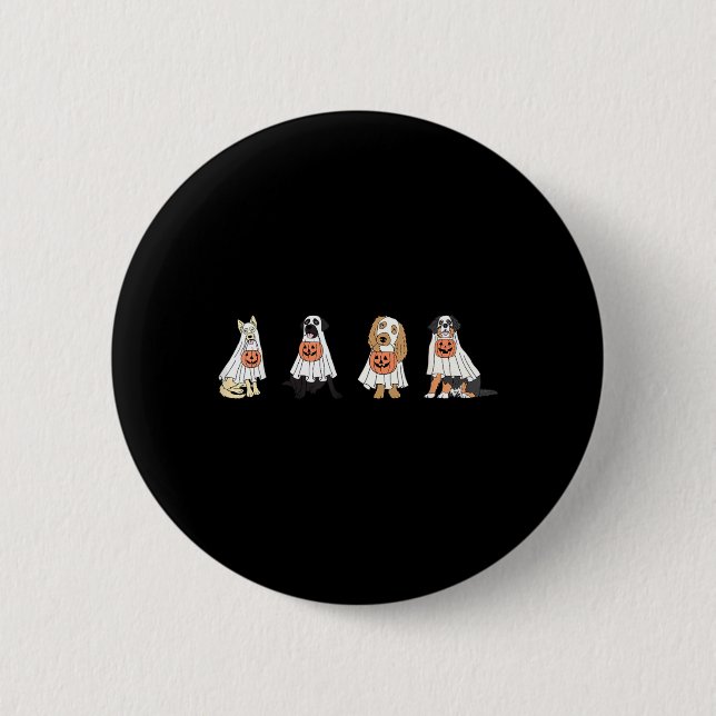 Ghost Dog Halloween Cute 6 Cm Round Badge (Front)