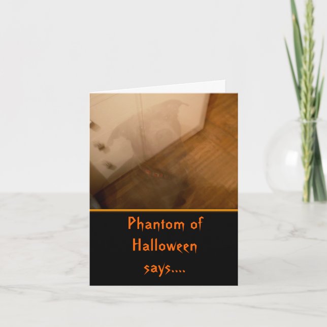 Ghost Dog Halloween Kids Card (Front)