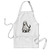 Ghost Dog in Costume – Halloween Ink Style on