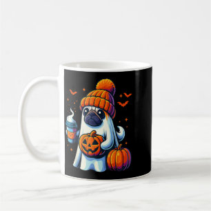 Ghost Dog Pumpkin Drinks Beanie Fall Halloween Coffee Mug