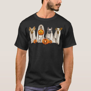 Ghost Dogs Spooky Season Dog Dressed As Ghost Hall T-Shirt