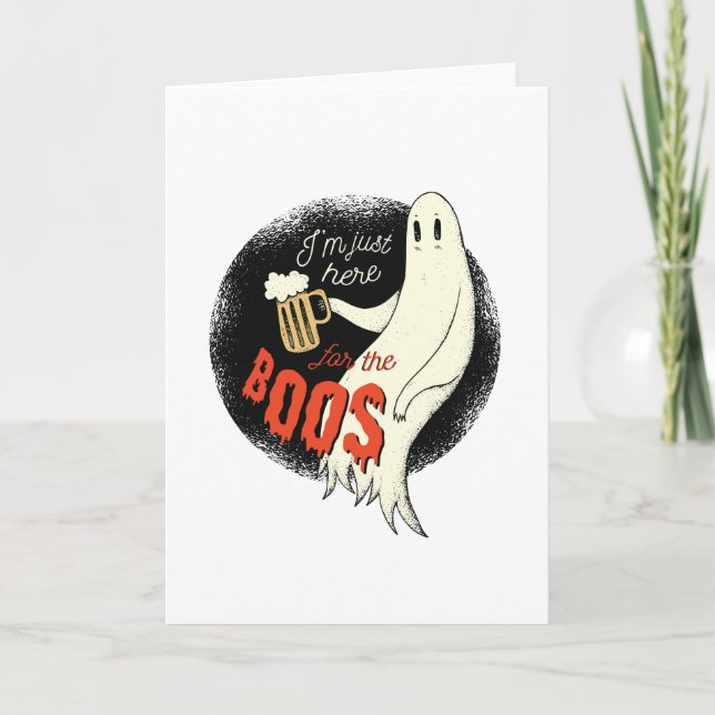 Ghost Drinking Beer Card (Front)