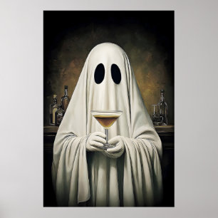 Ghost Drinking Cocktail Espresso Martini Print