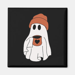 Ghost Drinking Coffee Funny Halloween Costume Coff Magnet
