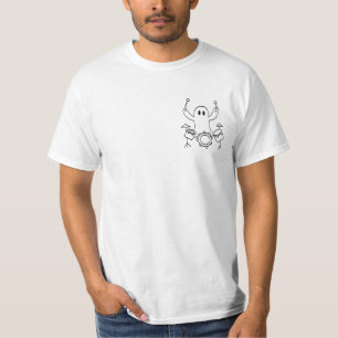 Ghost Drummer Lazy Halloween Costume Playing Drums T-Shirt
