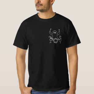 Ghost Drummer Lazy Halloween Costume Playing Drums T-Shirt