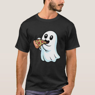 Ghost Eating Pizza Funny Halloween Pizza Lover Tod T-Shirt