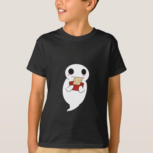 Ghost Eating Ramen Kid Shirt (Front)