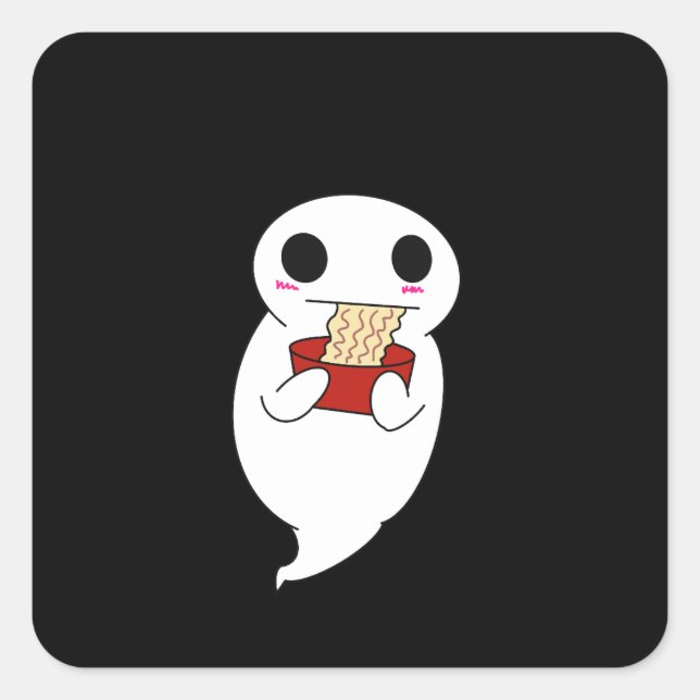 Ghost Eating Ramen Sticker  (Front)