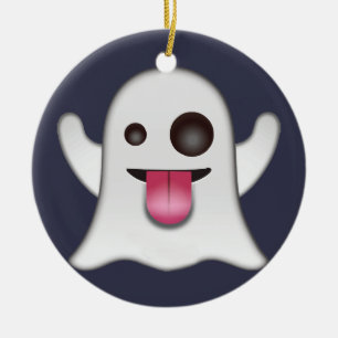 Ghost emoji ceramic tree decoration