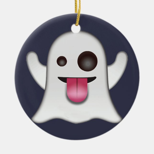 Ghost emoji ceramic tree decoration (Front)