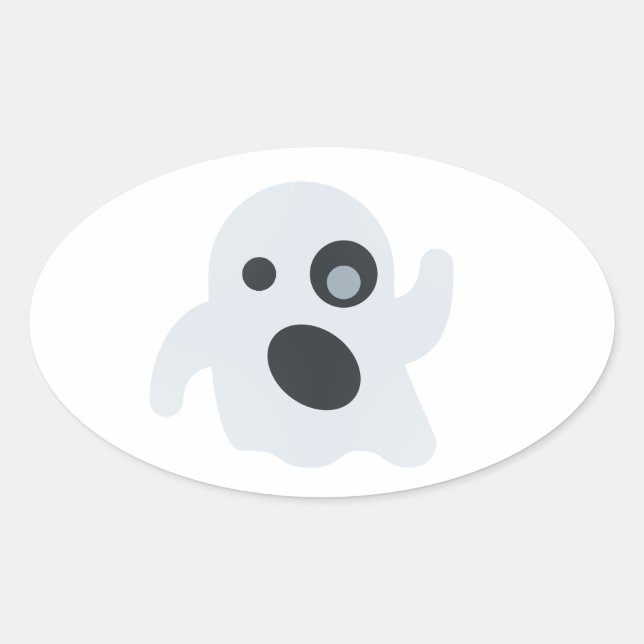 ghost emoji oval sticker (Front)