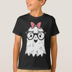 Ghost Eyegl Girl Halloween Girly Ghost T-Shirt