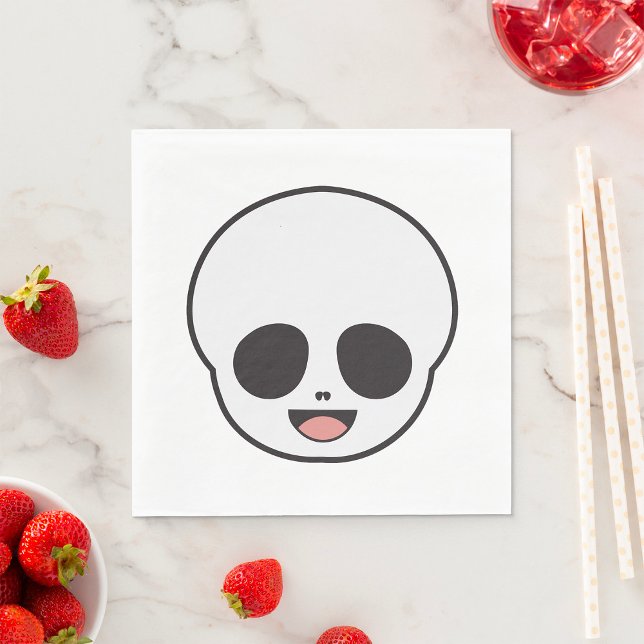 Ghost Face Skeleton Chibi Pastel Goth Halloween Napkin (Creator Uploaded)