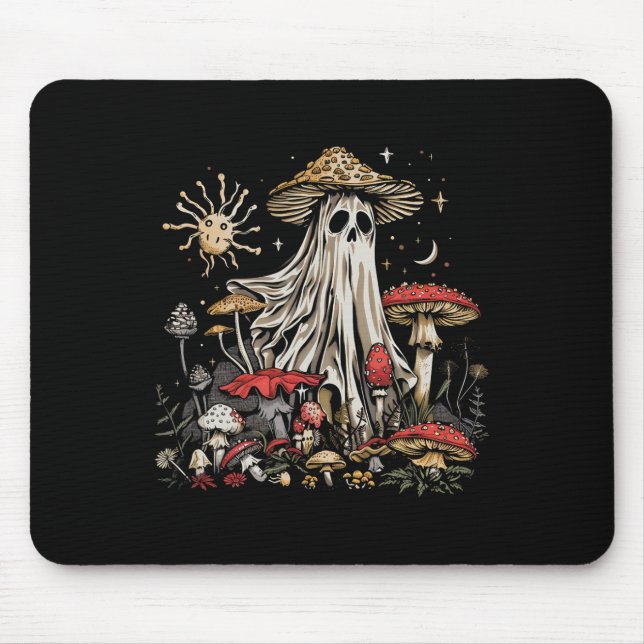 Ghost Fairycore Retro Halloween Gothic Mushroom Gh Mouse Pad (Front)